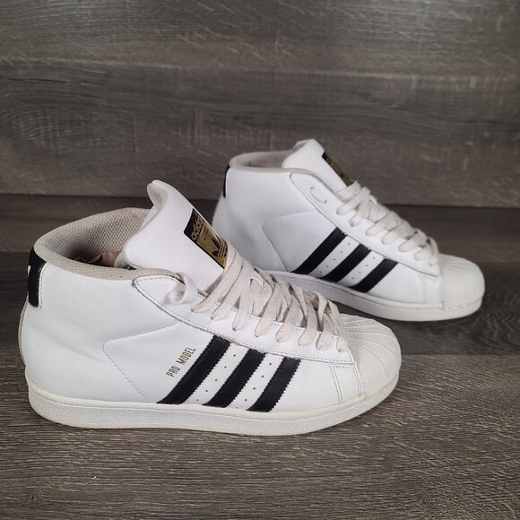 Adidas Pro Model S85956 High Top White/Black Men’s Size 9 - Picture 7 of 11